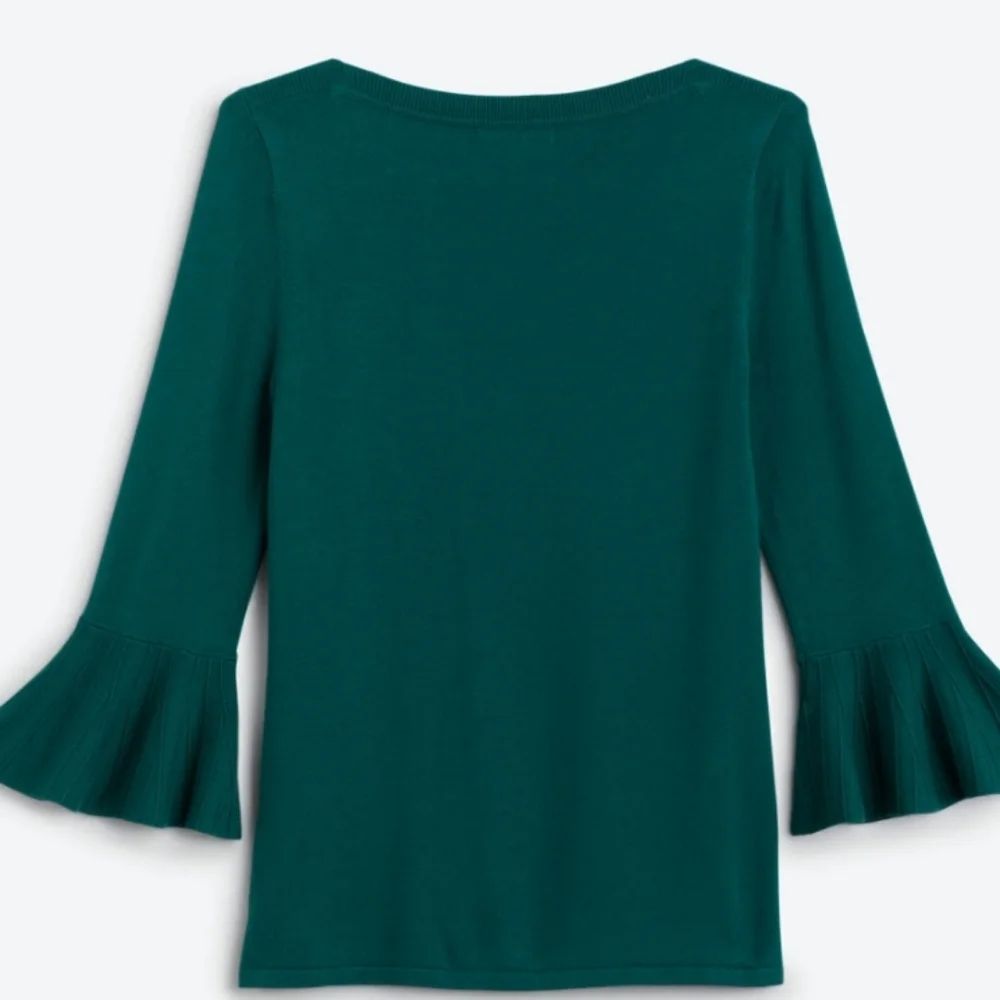 🍁41 Hawthorn Teal Bell Sleeve Sweater Large Petite - Picture 2 of 6